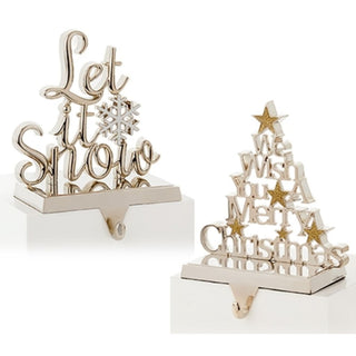 Premier Silver Let It Snow Christmas Stocking Holder