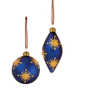 Matte Navy With Gold Stars Glass Assorted