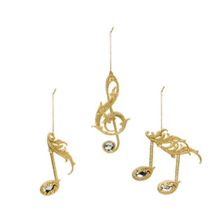 Assorted Gold Glitter Music Note Decoration