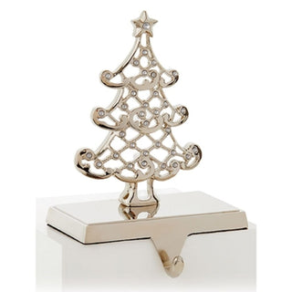 Silver With Crystal Tree Stocking Holder