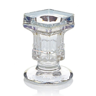 Hexagonal Clear Glass Taper Candle Holder