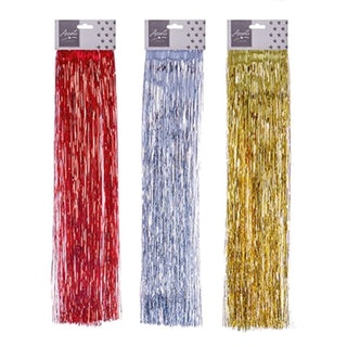 Strands Shiny Lametta 3 Assorted Colours Red-Gold-Silver