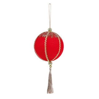 Red Velvet Ball with Gold Tassle