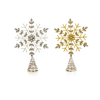 Diamante Beaded Snowflake Tree Topper Champagne
