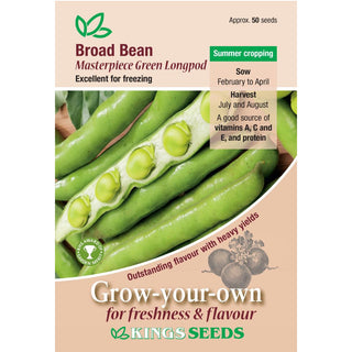 Kings Seeds Broad Bean Masterpiece Green