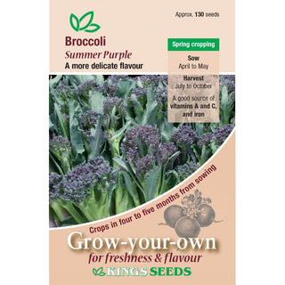 Kings Seeds Broccoli Sprouting Summer Purple