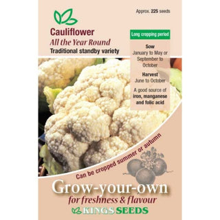Kings Seeds Cauliflower All The Year Round