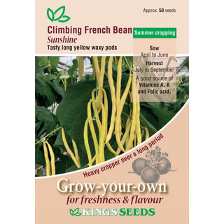 Kings Seeds Climbing French Bean Sunshine