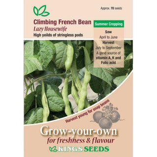 Kings Seeds Climbing French Bean Lazy Housewife