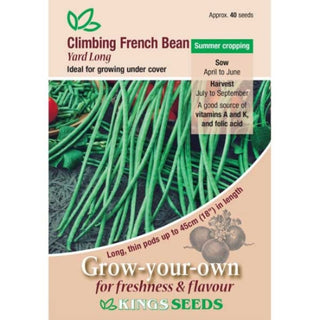 Kings Seeds Climbing French Bean Yard Long
