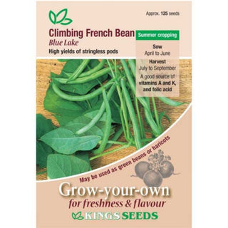 Kings Seeds Climbing French Bean Blue Lake