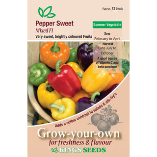 Kings Seeds Pepper Sweet Hybrids Mixed F1