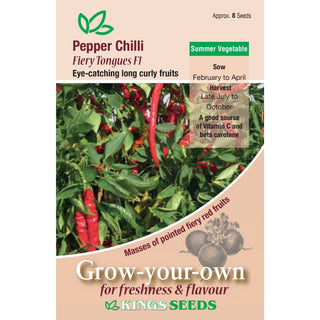 Kings Seeds Pepper Chilli Fiery Tongues