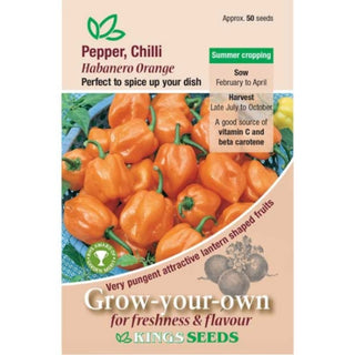 Kings Seeds Pepper Chilli Habanero Orange Rhs Agm