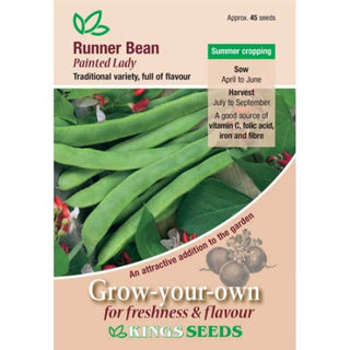 Kings Seeds Runner Bean Painted Lady
