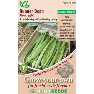Kings Seeds Runner Bean Moonlight