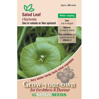 Kings Seeds Salad Leaf Claytonia (Miners Lettuce)