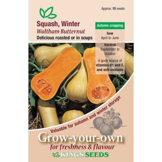Kings Seeds Squash Winter Butternut Waltham Butternut