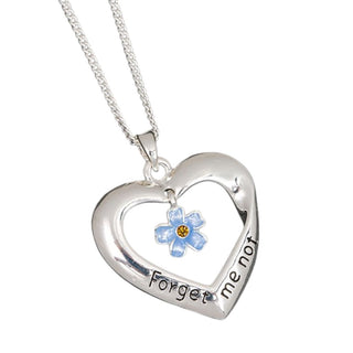 Equilibrium Silver Plated Forget Me Not Heart
