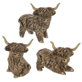 Cute Bronze Highland Cow Small