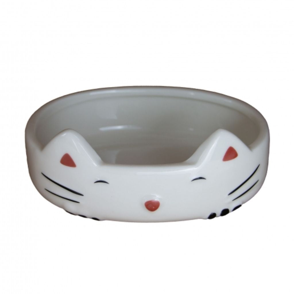 Raised Cat Ear Dish White - Default Title | Zoars Ark Pet Superstore