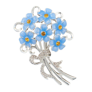 Forget Me Not Silver Plated Brooch