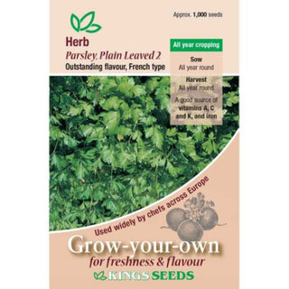 Kings Seeds Herb Parsley Plain Leaved 2 (French)