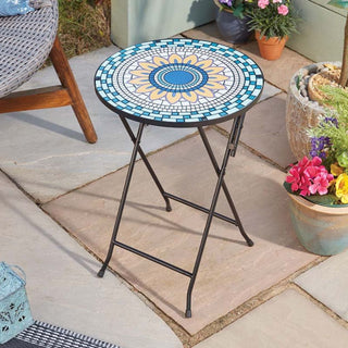 Flamboya Hand Painted Glass Table Mosaic