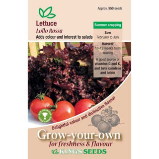 Kings Seeds Lettuce Lollo Rossa Rhs Agm