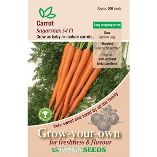 Kings Seeds Carrot Sugarsnax  F1 Rhs Agm