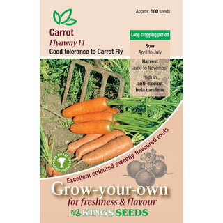 Kings Seeds Carrot Flyaway F1 Rhs Agm