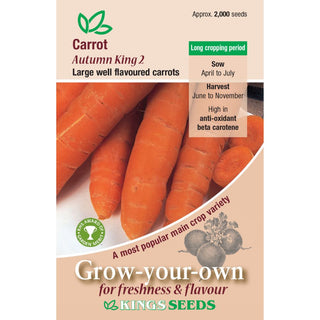 Kings Seeds Carrot Autumn King 2 Rhs Agm