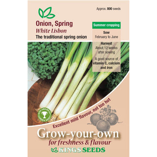 Kings Seeds Onion White Lisbon Rhs Agm