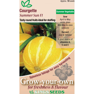 Kings Seeds Courgette Summer Sun F1