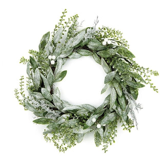 Premier  Frosted Eucalyptus Wreath With White Berries