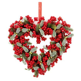 Premier Berry And Leaf Heart Wreath