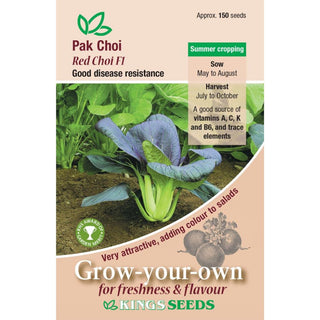 Kings Seeds Pak Choi Red Choi F1 Rhs Agm
