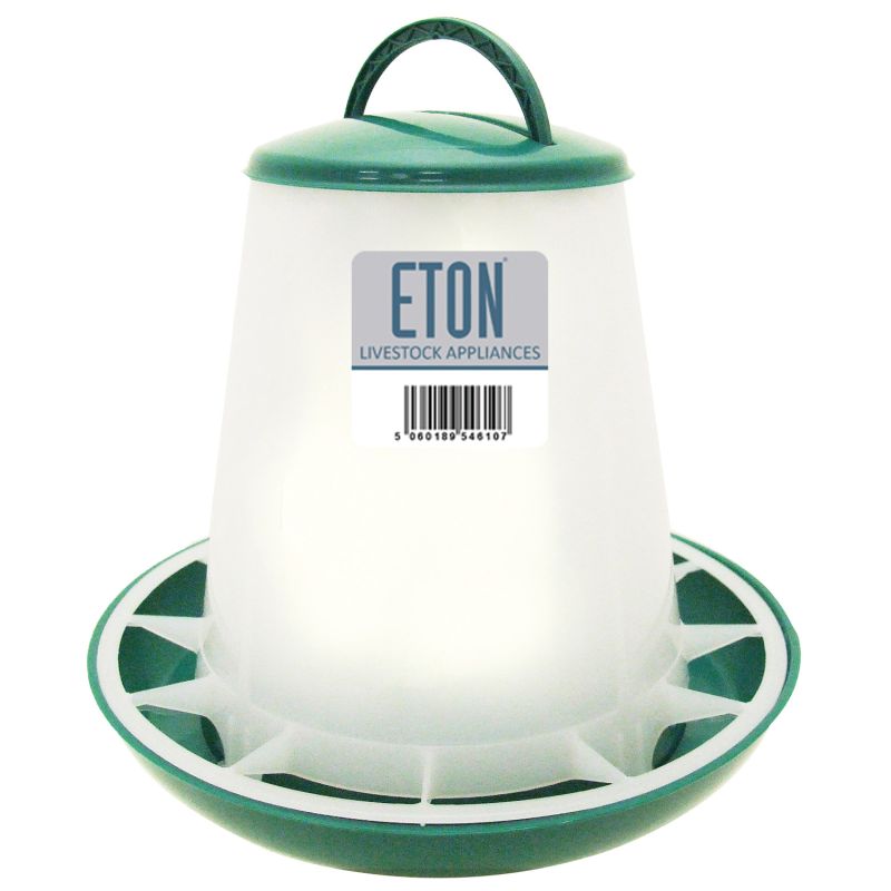 Eton Green & White Poultry Feeder With Lid 1kg