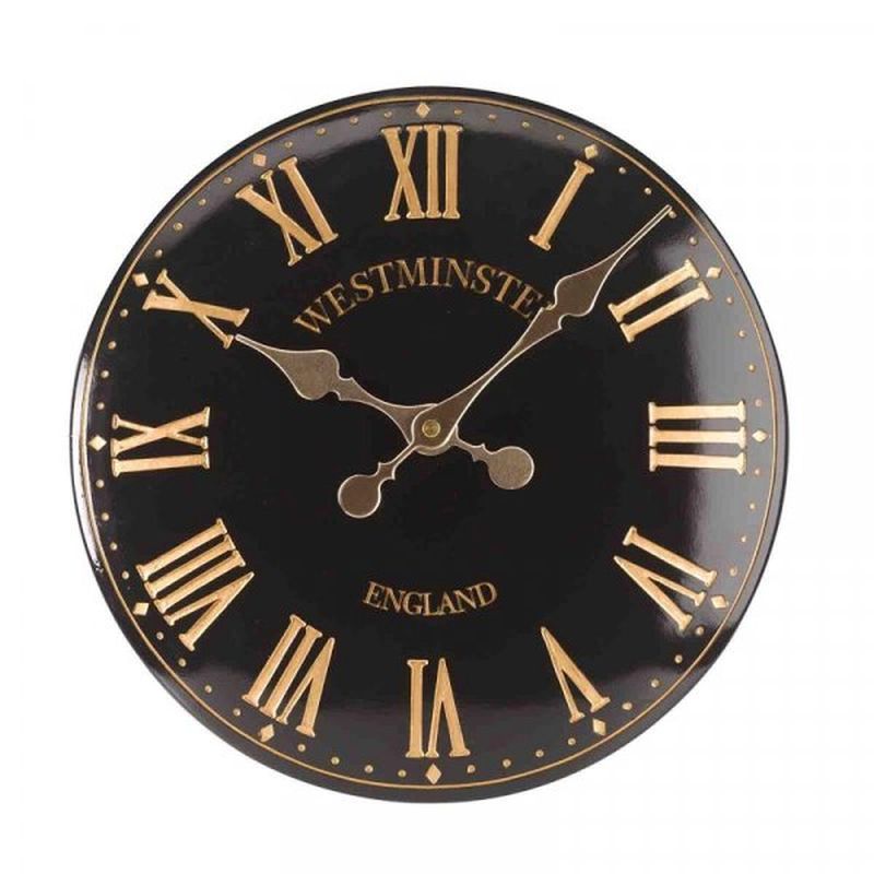 Smart Westminster Tower Wall Clock Black 12"