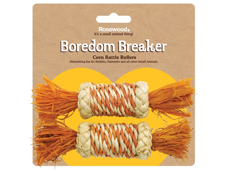 Rosewood Boredom Breaker Corn Rattle Rollers