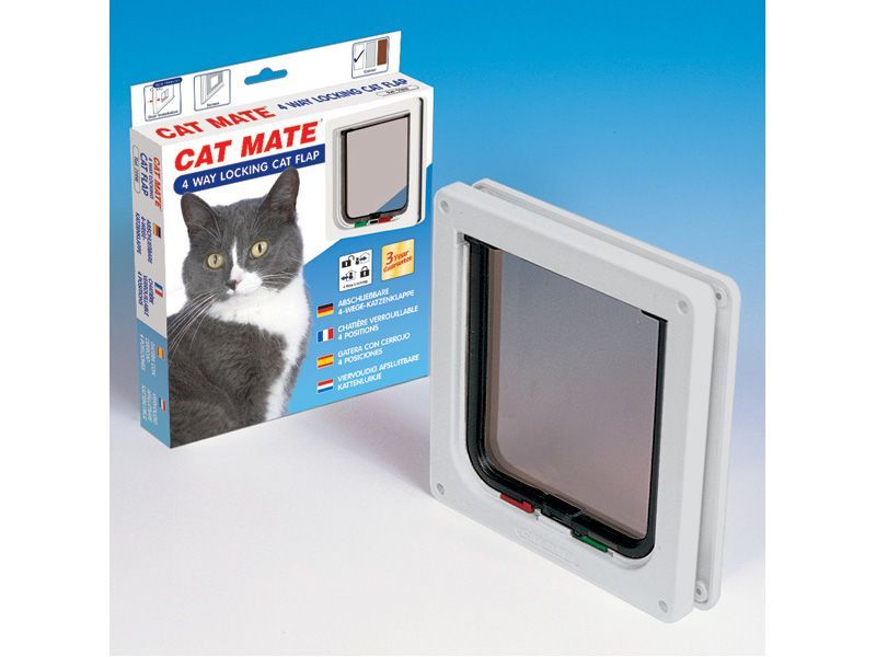 Cat Mate 4 Way Locking Cat Flap With Door Liner White