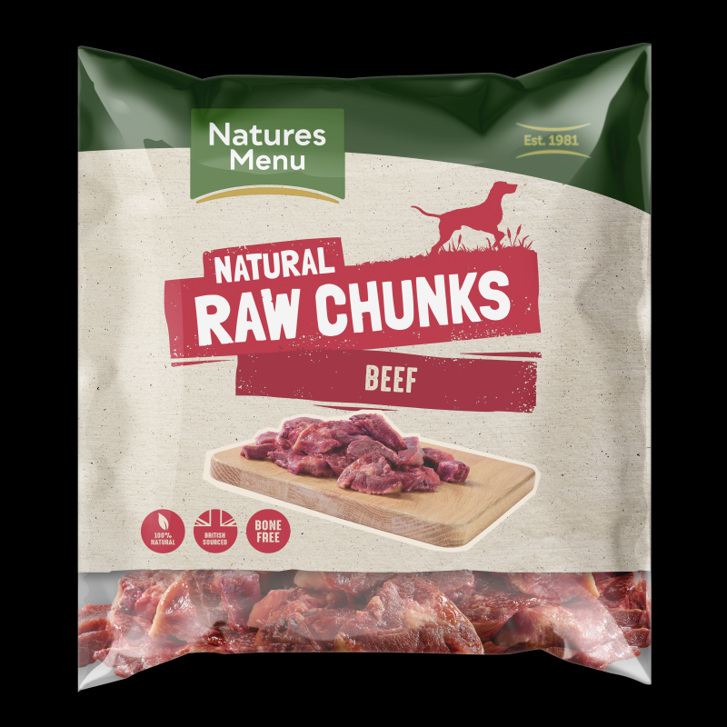 Natures Menu Frozen Raw Chews Chew Beef Chunks 1kg