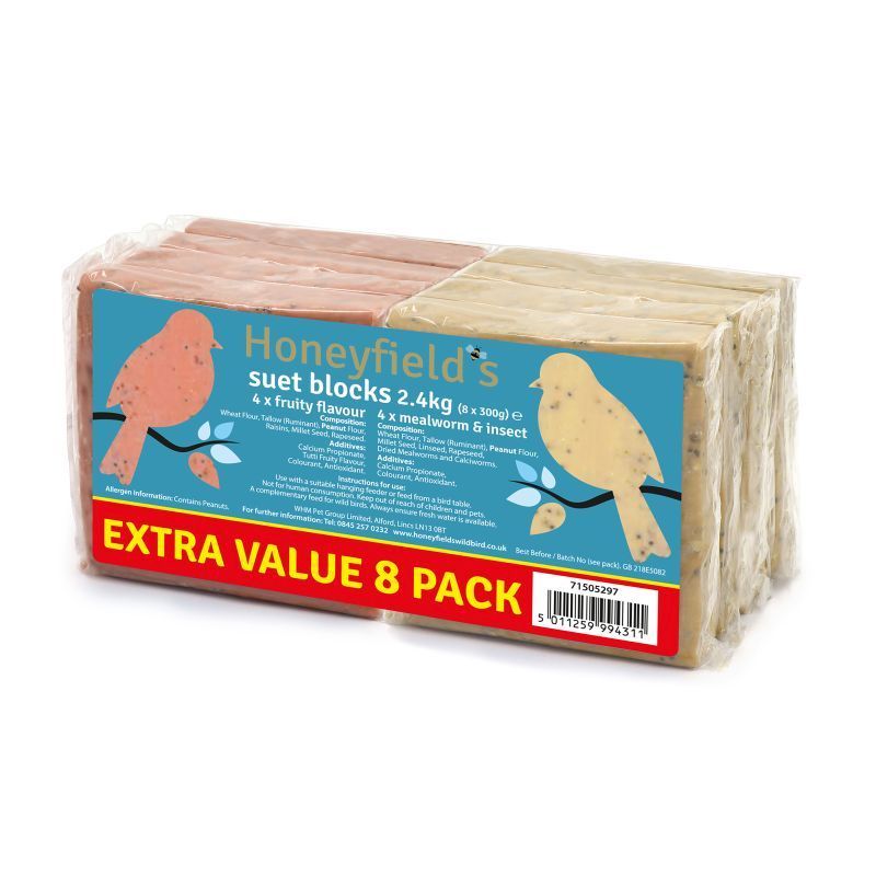 Honeyfields Suet Blocks Berry & Mealworm 8pack