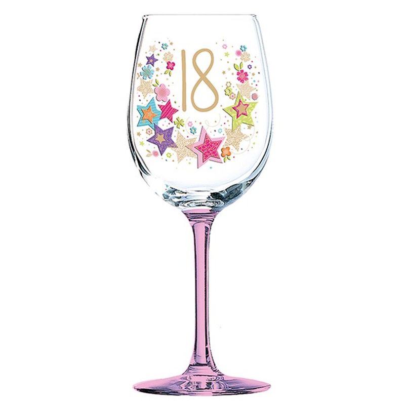 Jd Lulu Birthday Wine Glass 18
