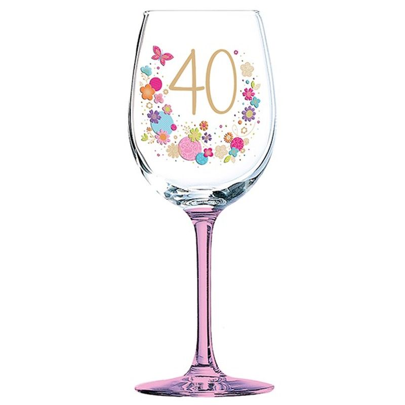 Jd Lulu Birthday Wine Glass 40