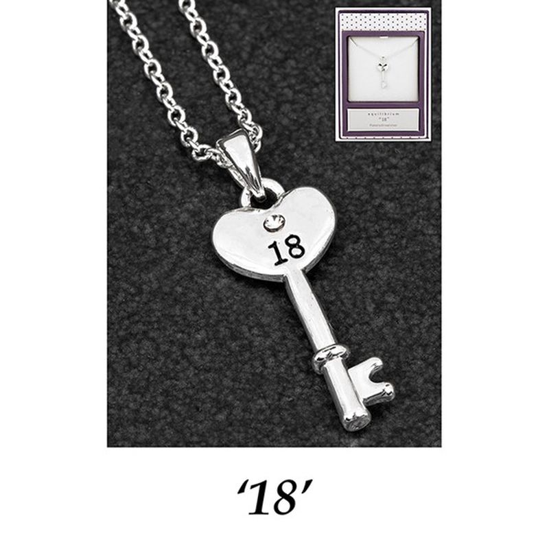 Jd Equilibrium Silver Plated Key Pendant 18