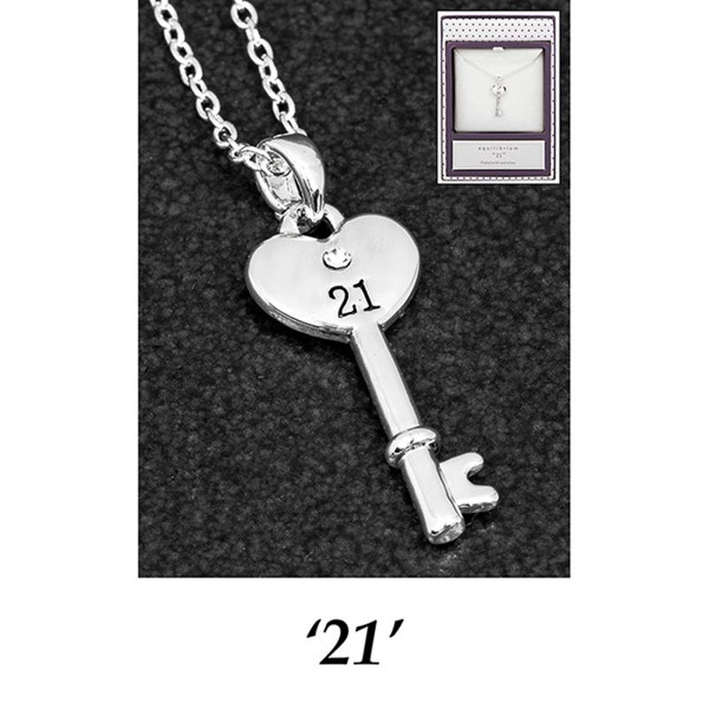 Jd Equilibrium Silver Plated Key Pendant 21