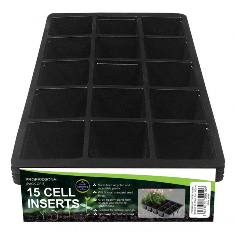 15 Cell Seed Tray Insert Black 5pack