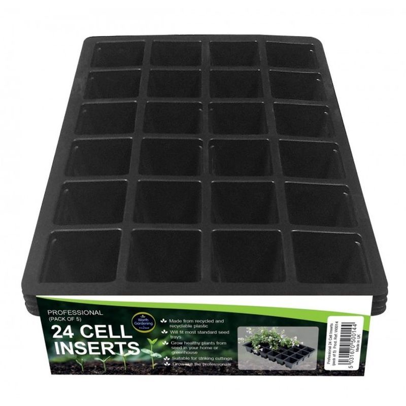 24 Cell Inserts Black 5pack