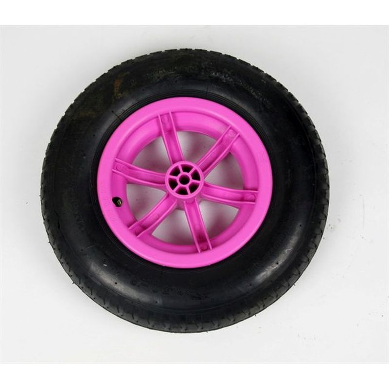 Pneumatic Spare Wheel For Bullbarrow Wheelbarrows Pink